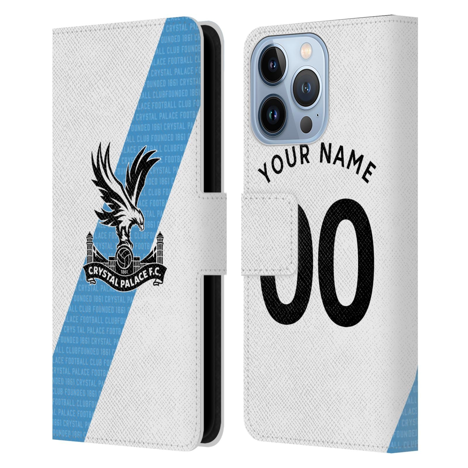 Coque cuir iPhone 13 Pro Crystal Palace FC étui portefeuille