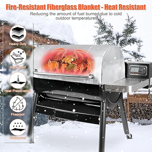 Miniatura 5 de QuliMetal Manta aislante para parrilla Weber SmokeFire EX6 para parrilla de pellets de madera  Manta aislante para ahumador se adapta a parrillas