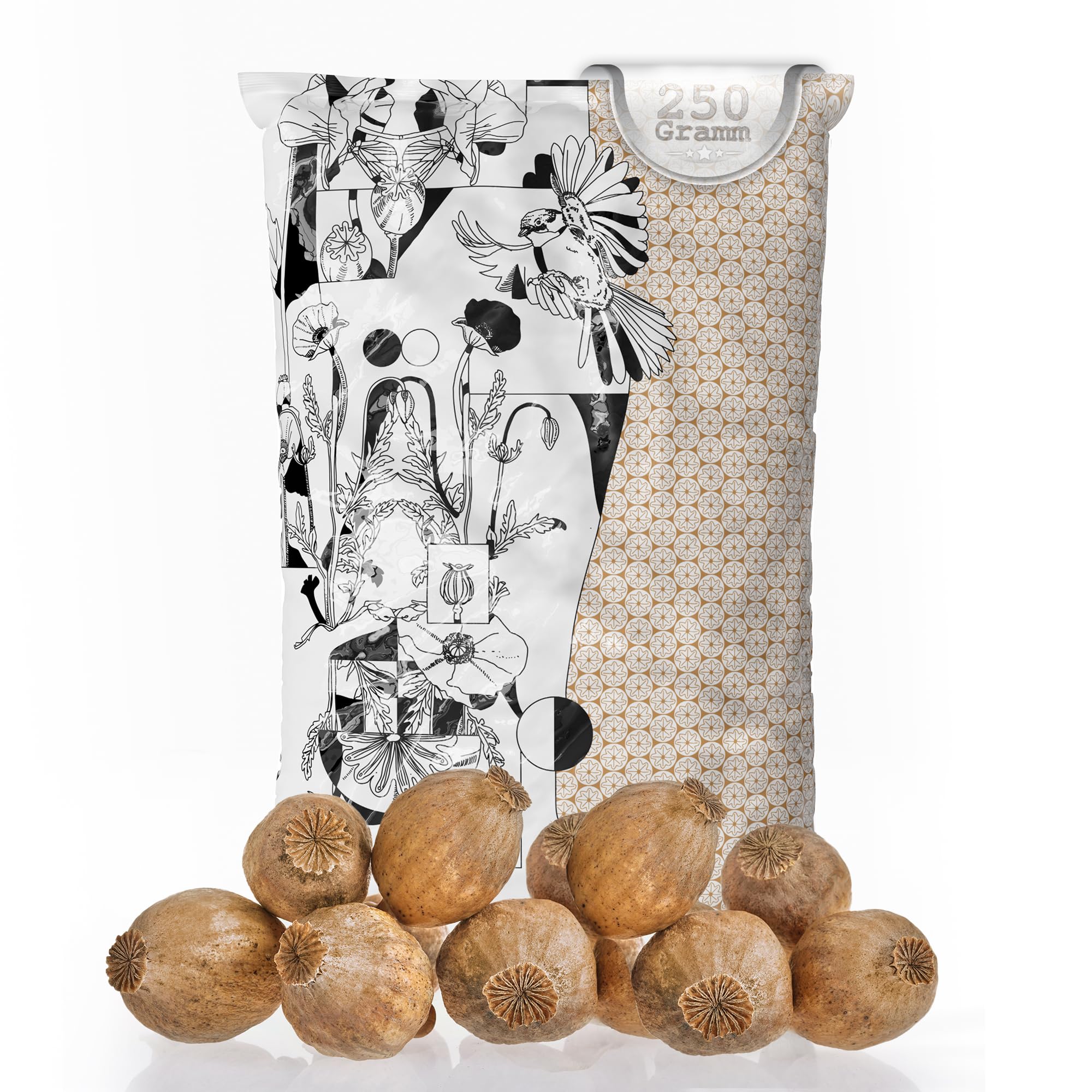 Mohnkapseln, Poppy Pods | Klein & ohne Stiel | Getrocknet | Bastelzubehör & Deko (Große Mohnkapseln, 250g)