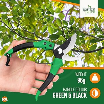 SOL 2pk Pruning Shears 7in - Ergonomic Garden Secateurs, Heavy Duty