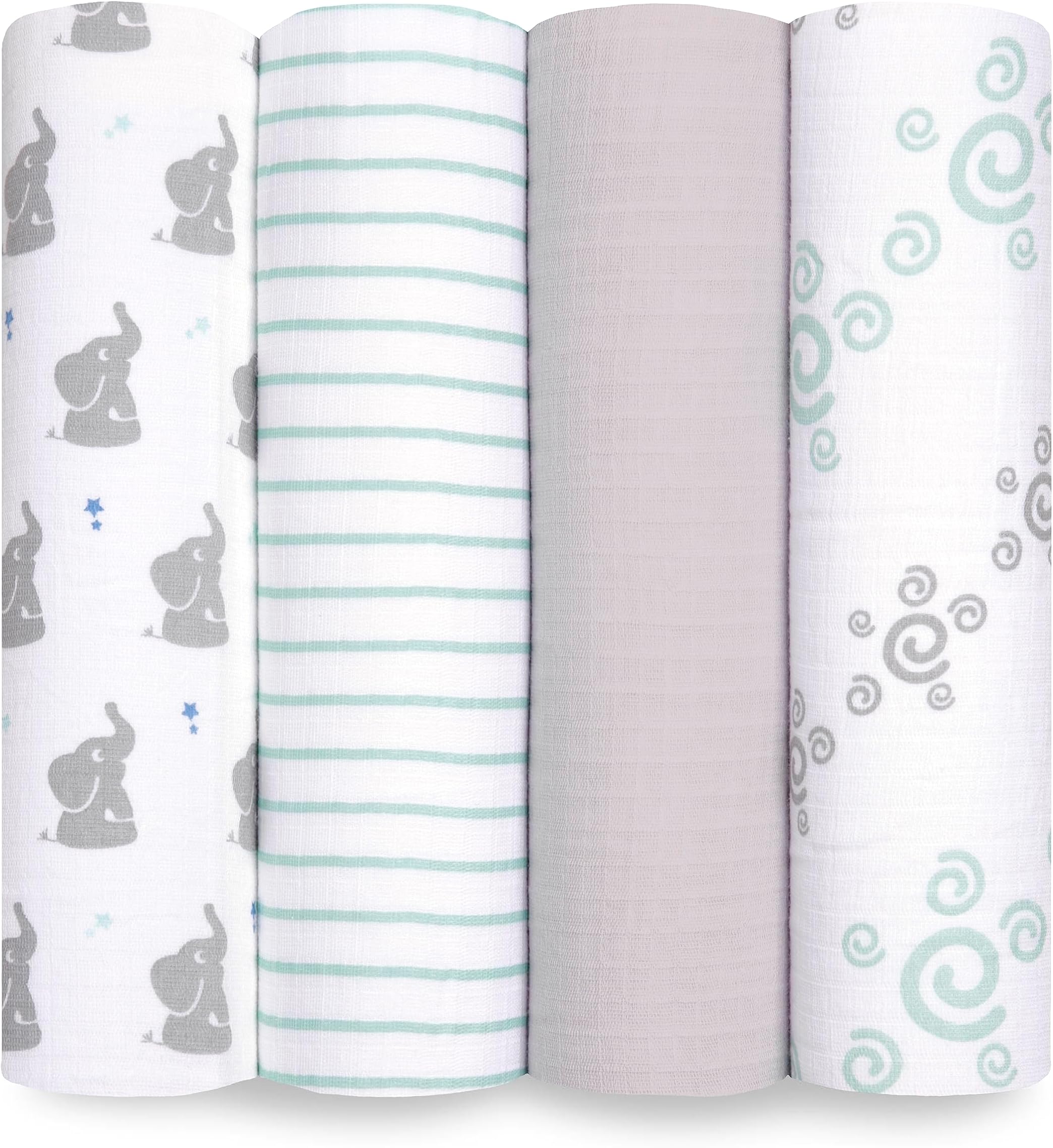 Essentials 4-Pack Muslin Swaddles, Plus Baby Star, Pack of 1