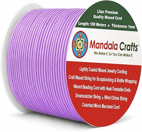 Miniatura 231 de Cuerda Mandala Crafts 0.03 pulgadas 109 yardas para hacer joyería, artesanía, macramé, cuerda de algodón encerado