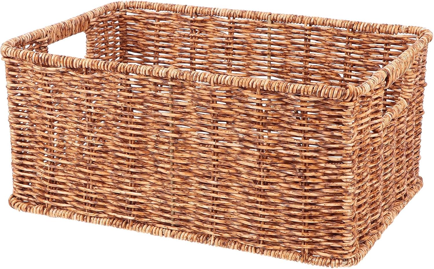 Rattan Household Storage Basket Medium Size Woven Clothes Organizer Basket for Home Closet Storage and Daily Use