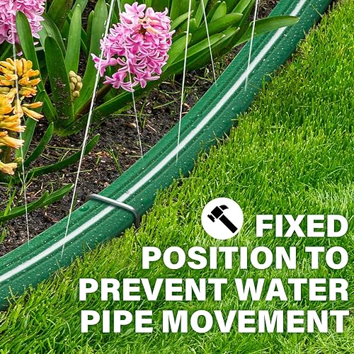 Miniatura 5 de Jin&Bao Manguera de riego con agujeros de 50 pies, manguera de jardín de riego resistente, sistema de rociadores de alta eficiencia para césped y