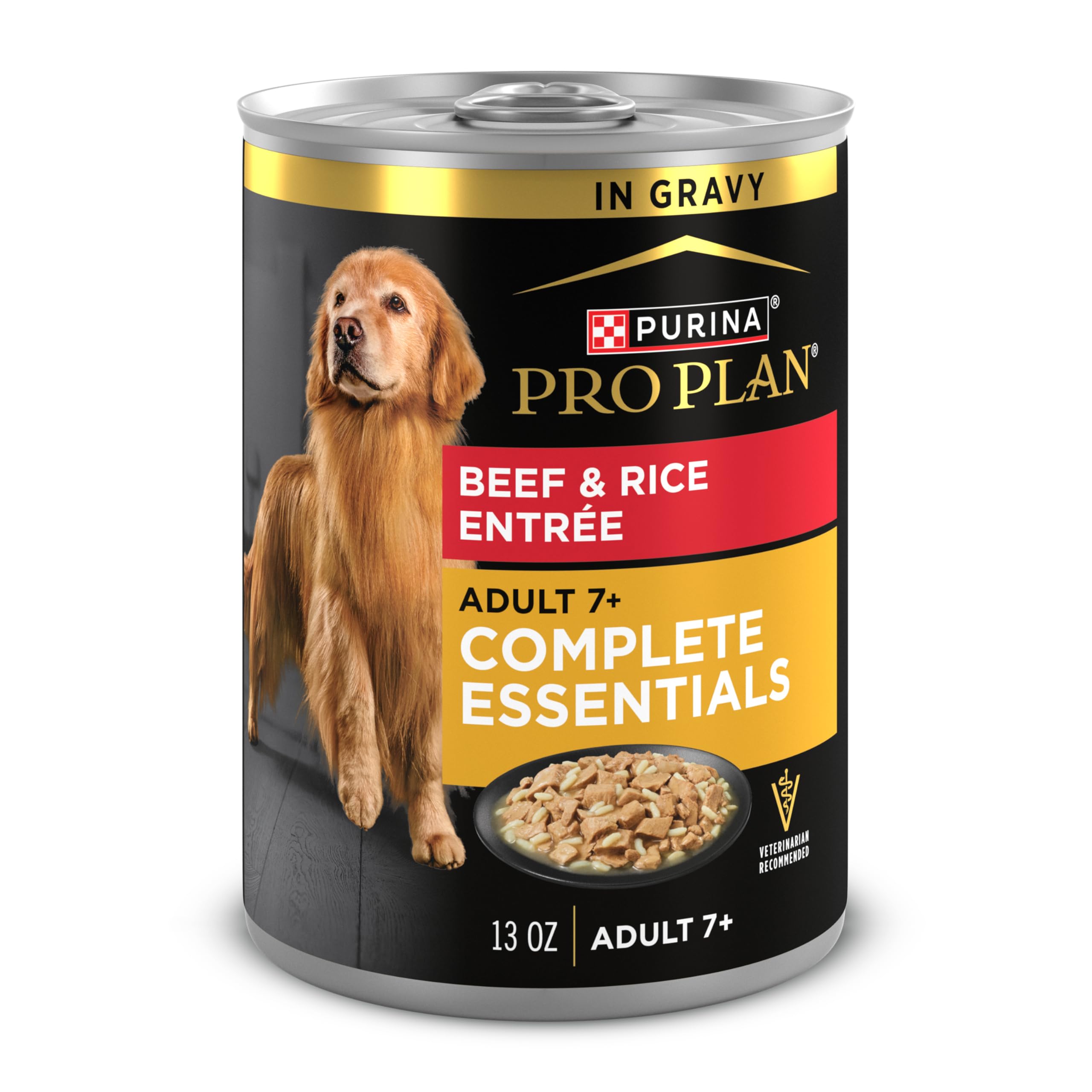 Purina Pro Plan Adult 7 Plus Beef and Rice Entree in Gravy Senior Wet Dog Food - (Pack of 12) 13 oz. Cans