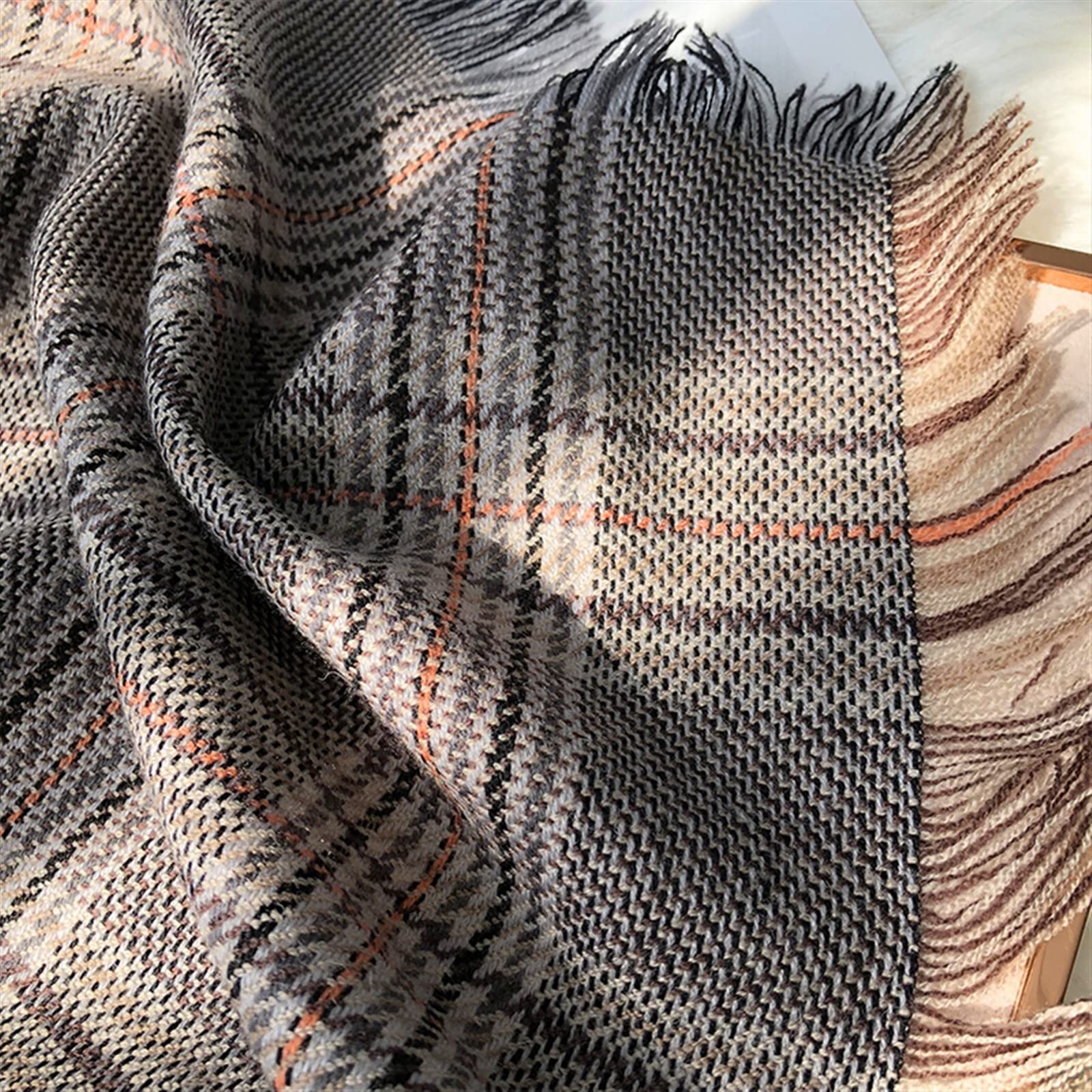 Sciarpa da donna Sciarpa scozzese classica Sciarpa in lana calda ispessita autunno e inverno da donna Sciarpa scialle versatile alla moda a doppio scopo Sciarpe calde invernali