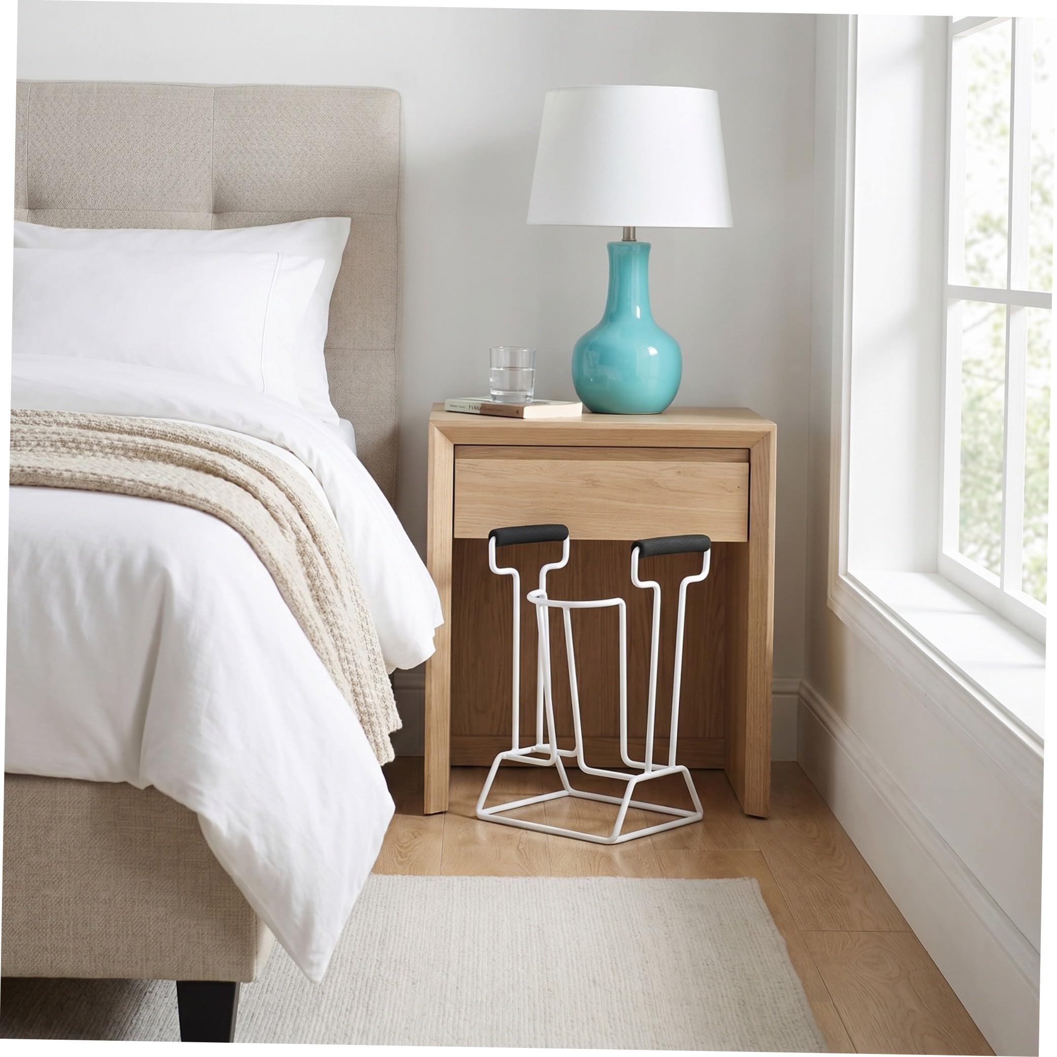 Ayuda para Poner Calcetines 36x21x17,3cm Calzador de Calcetines, Hierro, Espuma y Plástico Asas Ajustables, para Silla de Ruedas y Junto Cama, para Personas Mayores