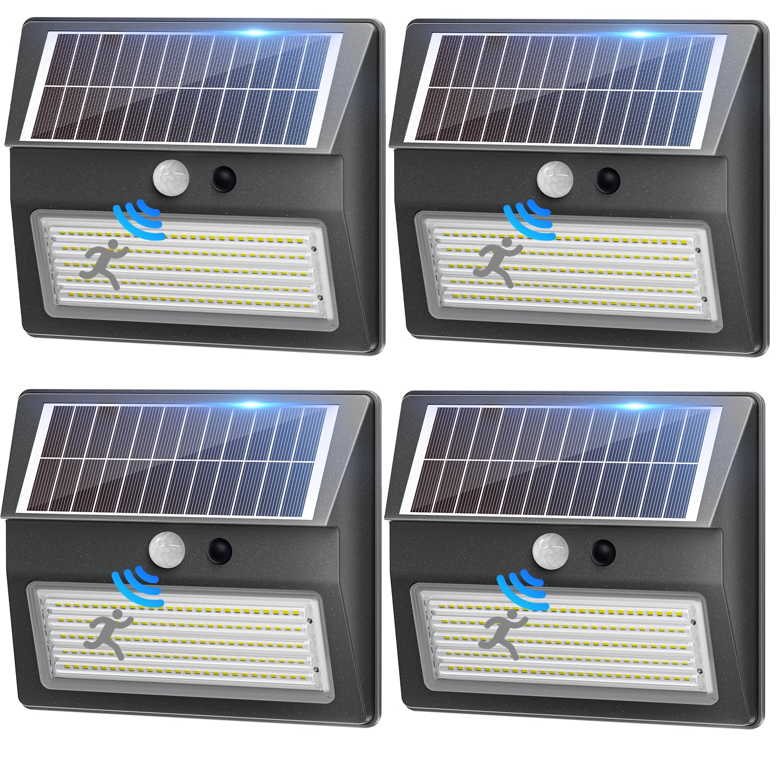 Giliwosy Solarlampen für Außen, 2000mAh Solar Aussenleuchte mit Bewegungsmelder Aussen 138 LED 3 Modi Solar Außenlampe mit Bewegungsmelder IP54 Solarleuchte Aussen für Hof Stufen Garage Treppenstufen