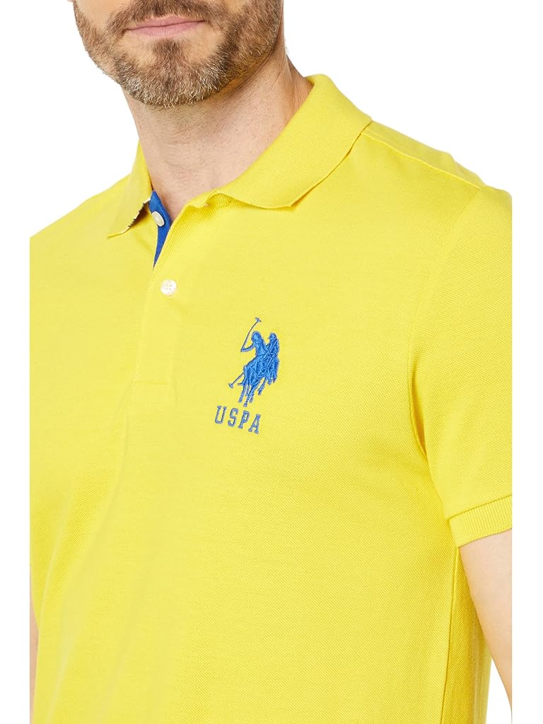 U.S. POLO ASSN. Slim Fit Big Horse Polo with Stripe Collar