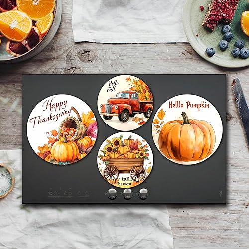 Miniatura 35 de Fundas para quemadores de estufa eléctrica de animales de granja, paquete de 4 fundas redondas para quemadores de estufa, 8 pulgadas y 10 pulgadas