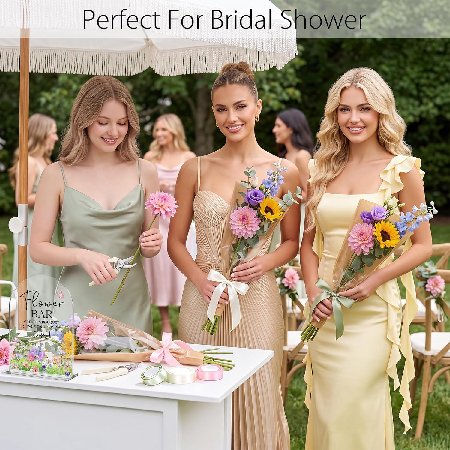106 Pcs Flower Bar Kit with 100 Wrapping Bags for Wedding & Bridal Shower