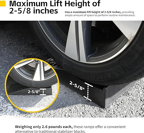 Miniatura 6 de MAXXHAUL 50699 Rampas de perfil bajo de 4,400 lb.2.2 toneladas de capacidad, 2 unidades, color negro