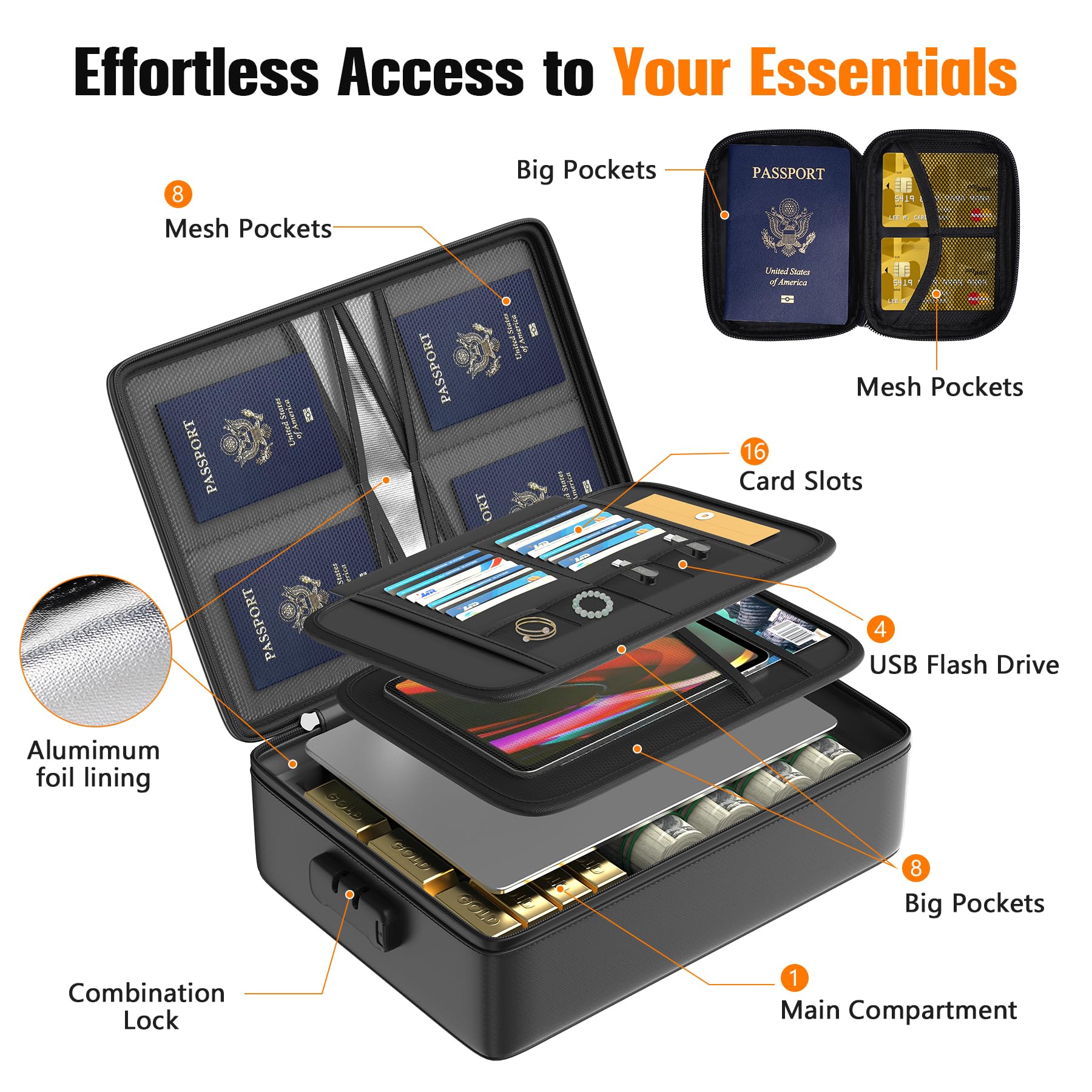 Amazon.com : Grothery 5200°F Fireproof Document Organizer with