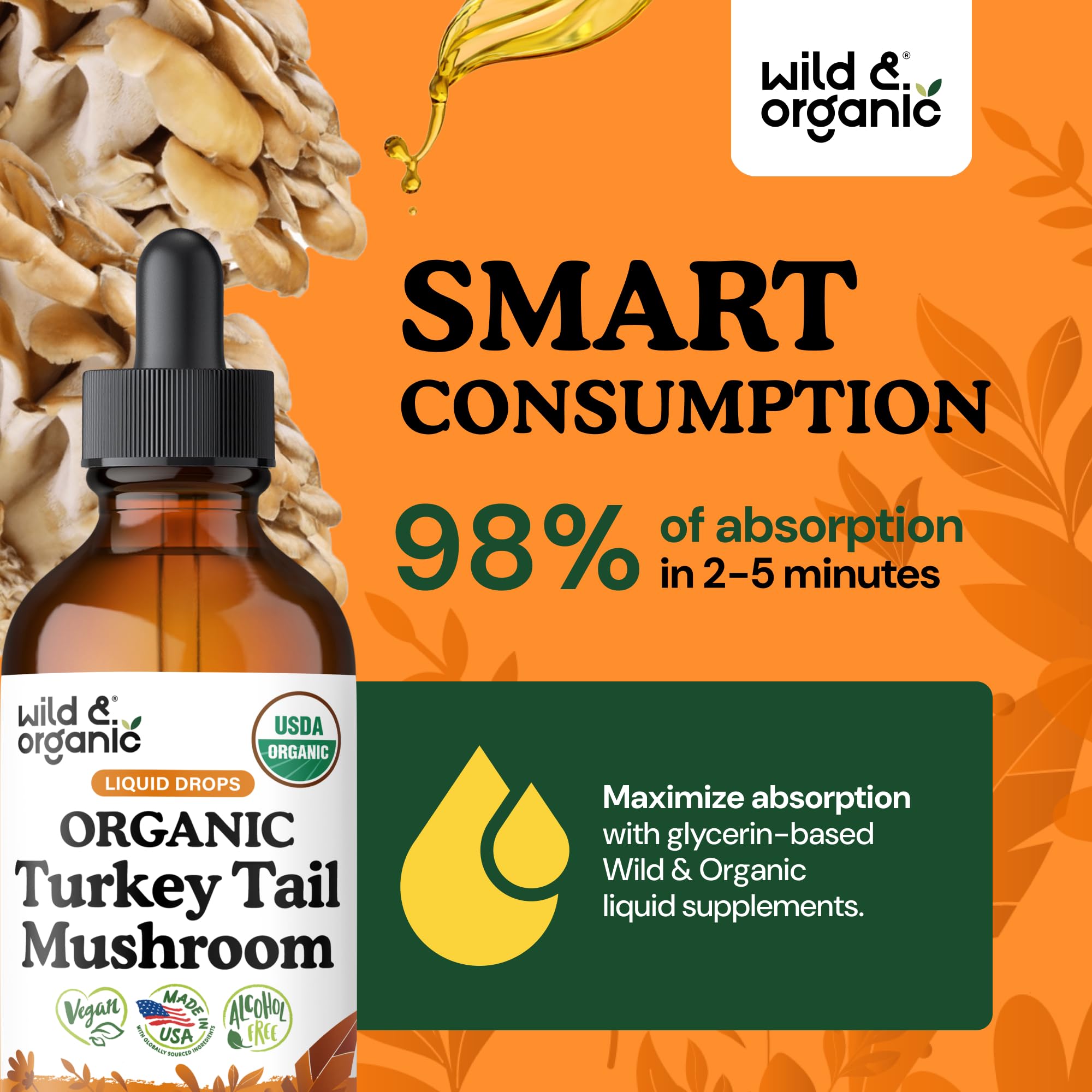 USDA Organic Turkey Tail Mushroom Tincture - 4 oz — Amazon image 4