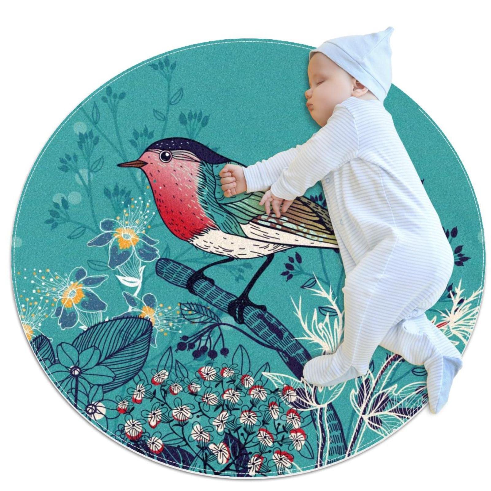 Tapis oiseau et herbes sauvages pour réchauffer un sol froid de salon ou chambre