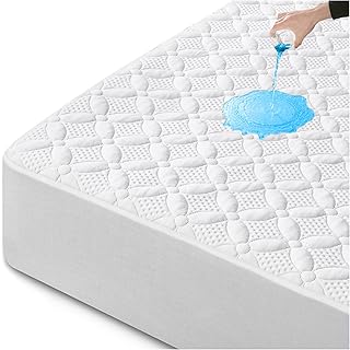 Lunsing California King Mattress Protector, Soft Breathable Waterproof Cal King Mattress Pad Cover, 6-18 in Deep Pockets