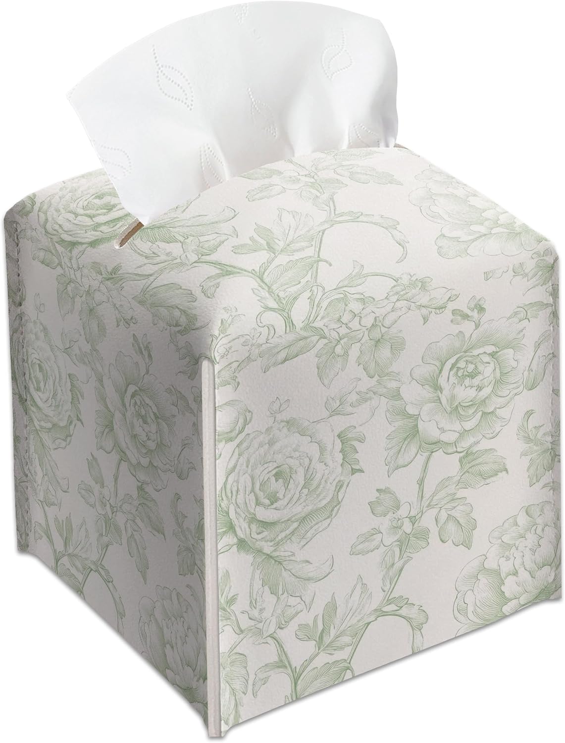 Tissue Box Holder Gift, Watercolor Blue Flowers Tissue Box Cover, Gifts for Women Men Friends, Decorative Facial Paper Case for Home Office Bathroom Vanity Countertop, Desktop Decoration-A05