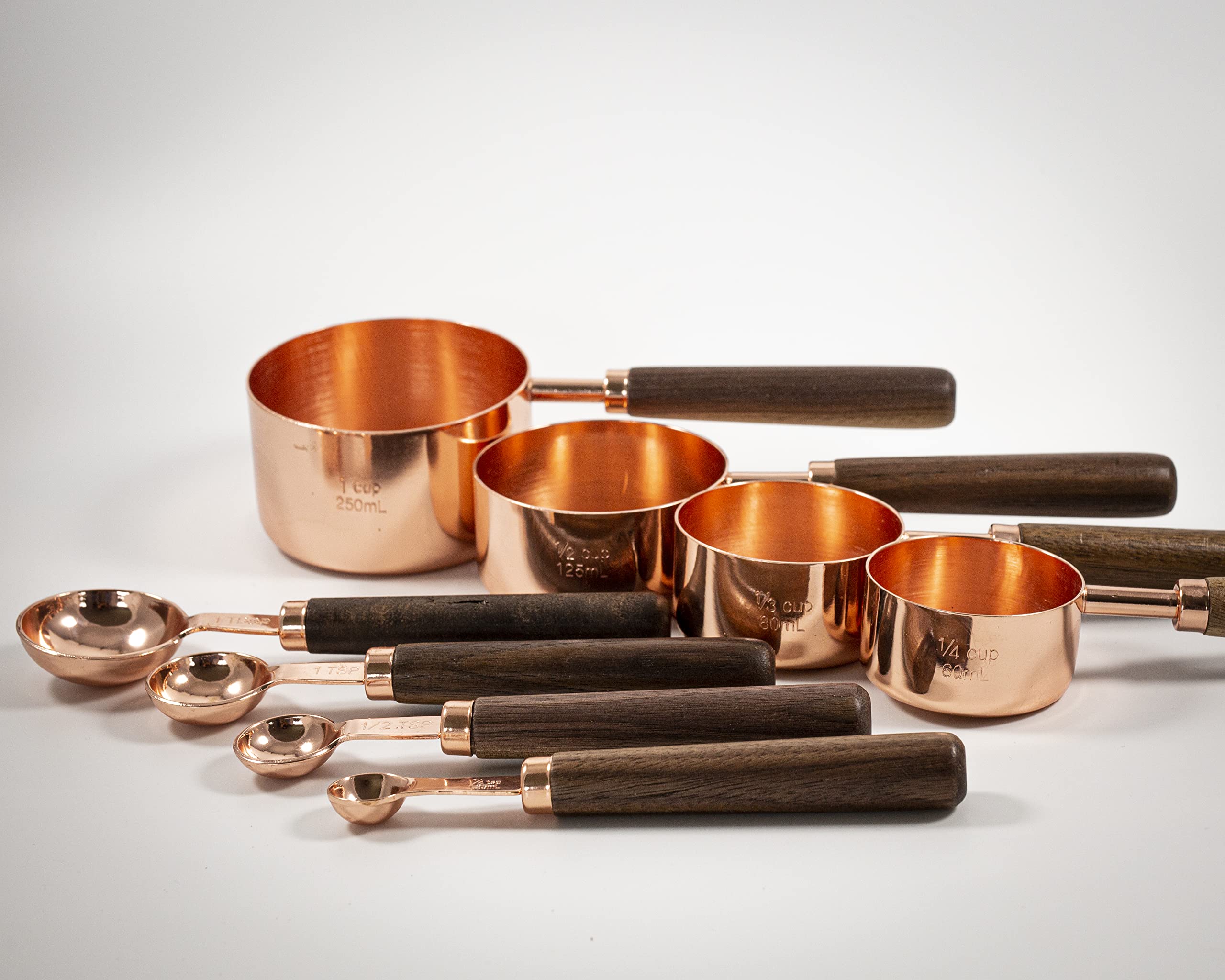 Tasses et cuillères à mesurer en bois | Ustensiles de cuisine gravés