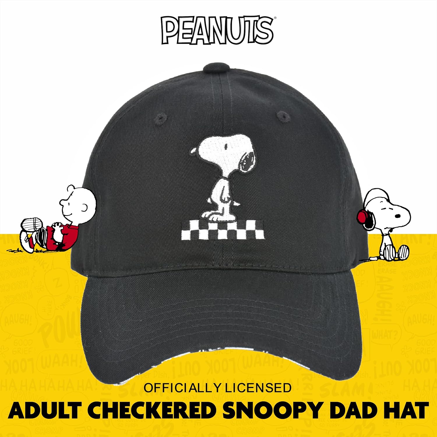 Concept One Unisex-Adult Peanuts Snoopy Dad Hat, Adult Baseball Cap with Curved Brim - Image 2