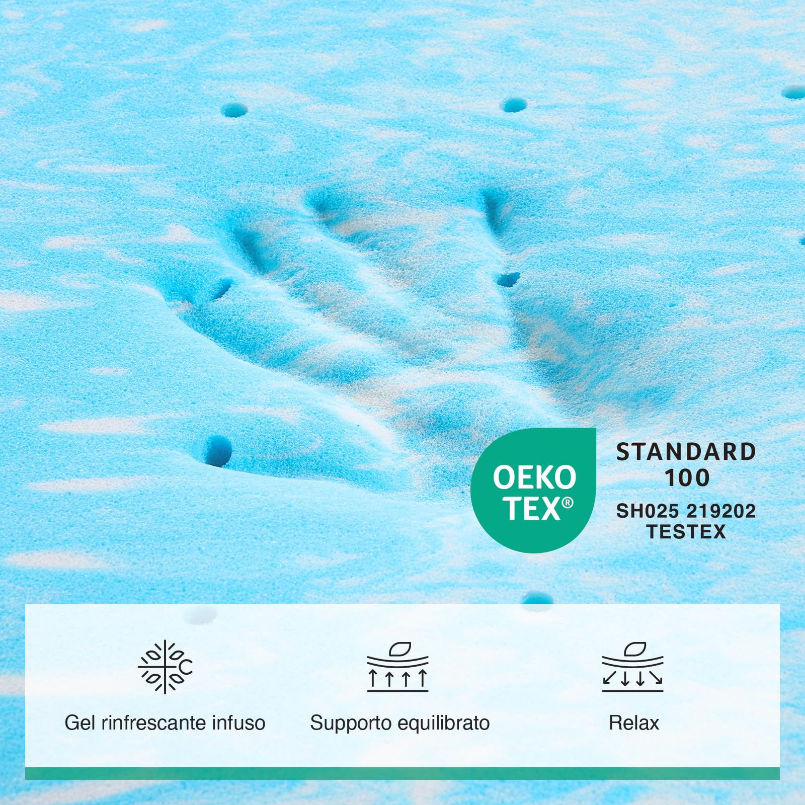 Novilla Topper Materasso Matrimoniale 160x200 cm, Sovramaterasso Memory Foam Gel 2 in 1, Design Separabile (Uso Combinato o Singolo), Strato Imbottito Soffice + Schiuma, Fodera Lavabile