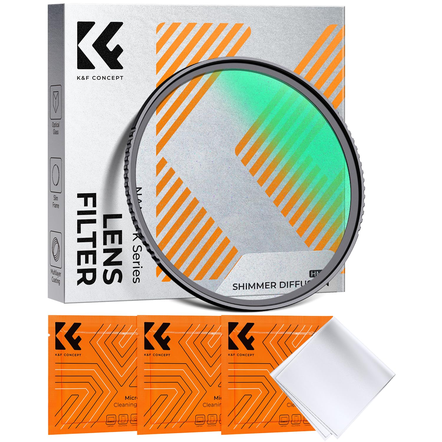 K&F CONCEPT 52mm Shimmer Diffusion 1 Effect Filter Optical Glass 18 Multi-Coated Glimmer Glass Filter for Camera Lens with 3 Cleaning Cloth (K-Series)