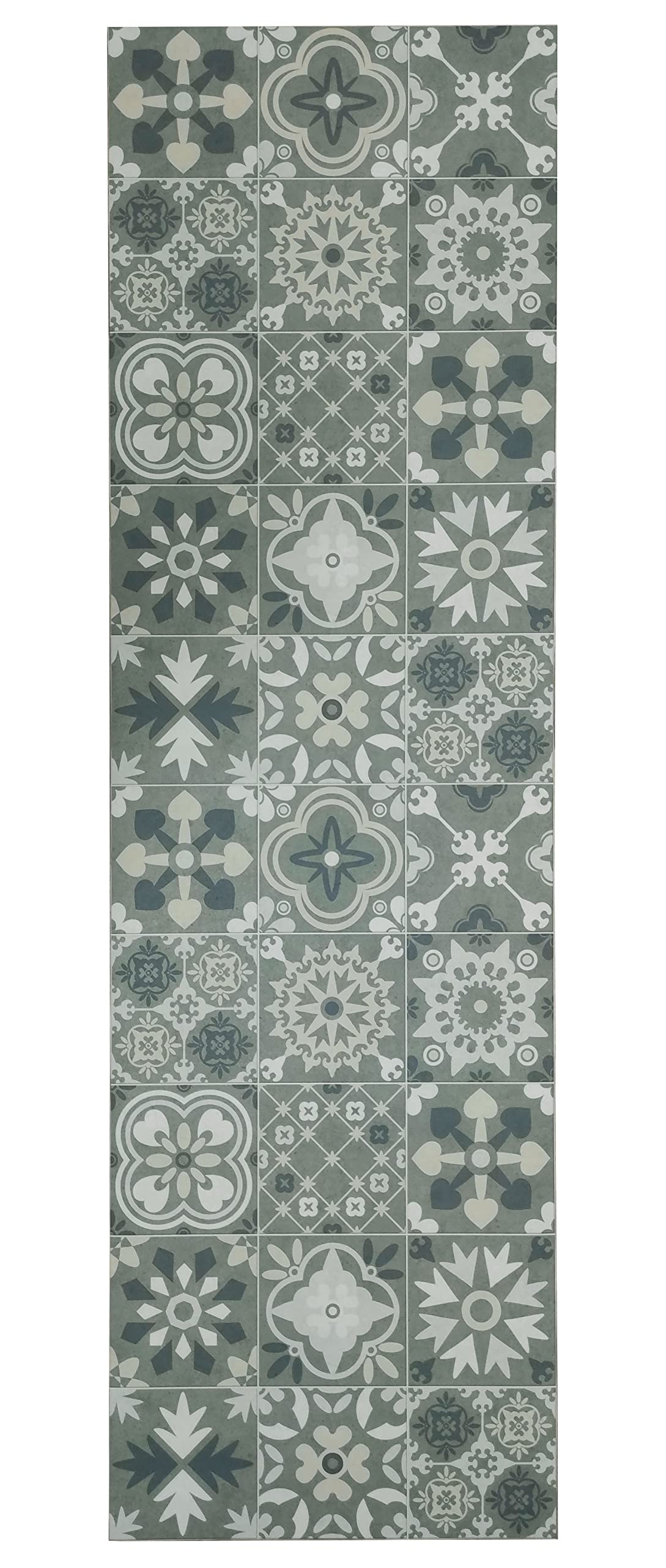 Tadi & Imperio1979 Tapis de Sol en Vinyle hydraulique avec Bleu, Or et Argent, pour Couloir pour Salon, Cuisine, Chambre à Coucher ou Moquette, Vinyle hydraulique, Article 867