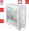 MSI MAG Forge 320R Airflow White Mid-Tower Computer Case - ATX Capacity, RTX 40 GPU Support, ARGB Fan, Magnetic Dust Filter, Toughened Glass, 1-6 ARGB Hub, USB 3.2 Generation 1 Type A
