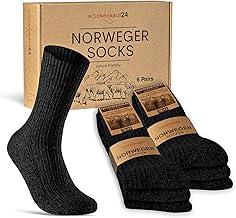 sockenkauf24 6 Paia Calze Norvegesi Uomo Donna Calzini Lana Invernali Caldi