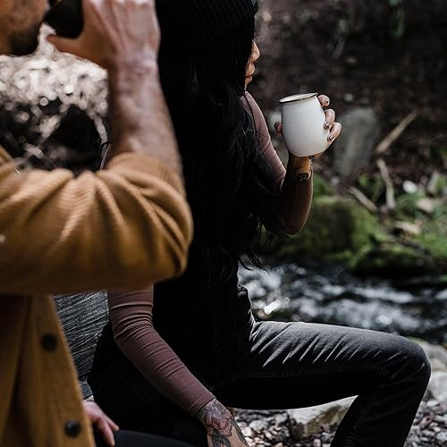 Vista 167 de Barebones Plato profundo esmaltado – Juego de 2 platos llanos – Juego de platos de acero inoxidable horneado acabado a mano – Juego de cocina