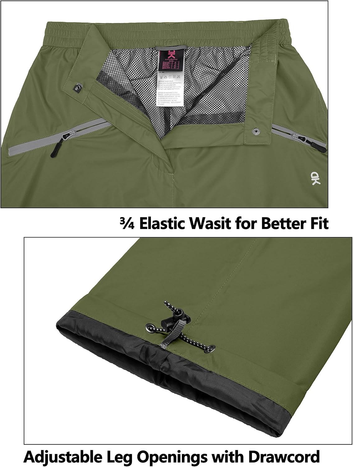 Little Donkey Andy Women's Lightweight Waterproof Rain Pants Breathable Hiking Pants for Outdoor Fishing - Image 5