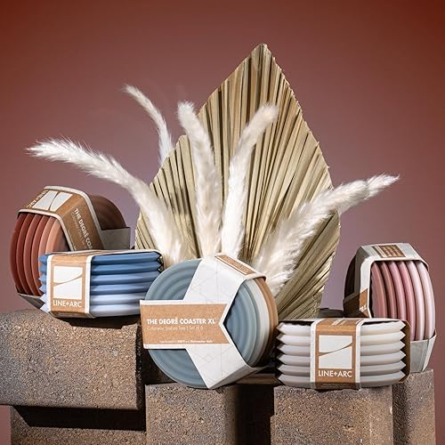 Miniatura 4 de The Degr Coasters XL (ensalada de invierno, juego de 6) de LINE+ARC. 0.394in de grosor, apto para lavavajillas, resistente a las manchas, al aire