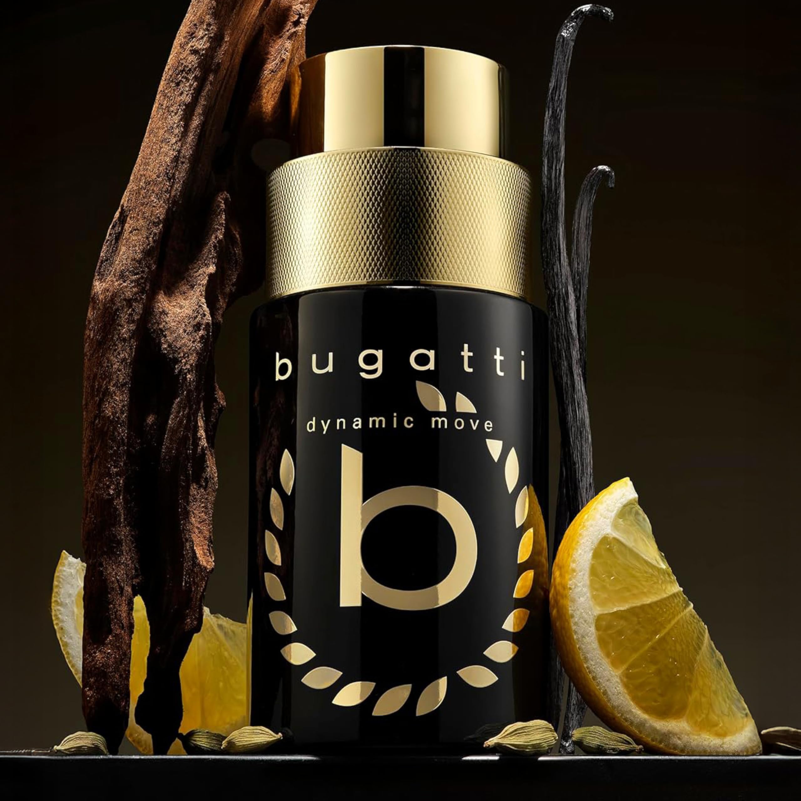 bugatti dynamic move intense Parfum pour homme 100 ml I Eau de toilette ambrée épicée I Parfum pour homme avec nuances de citron, noix de coco, patchouli, vanille et bois de santal I Parfum souverain