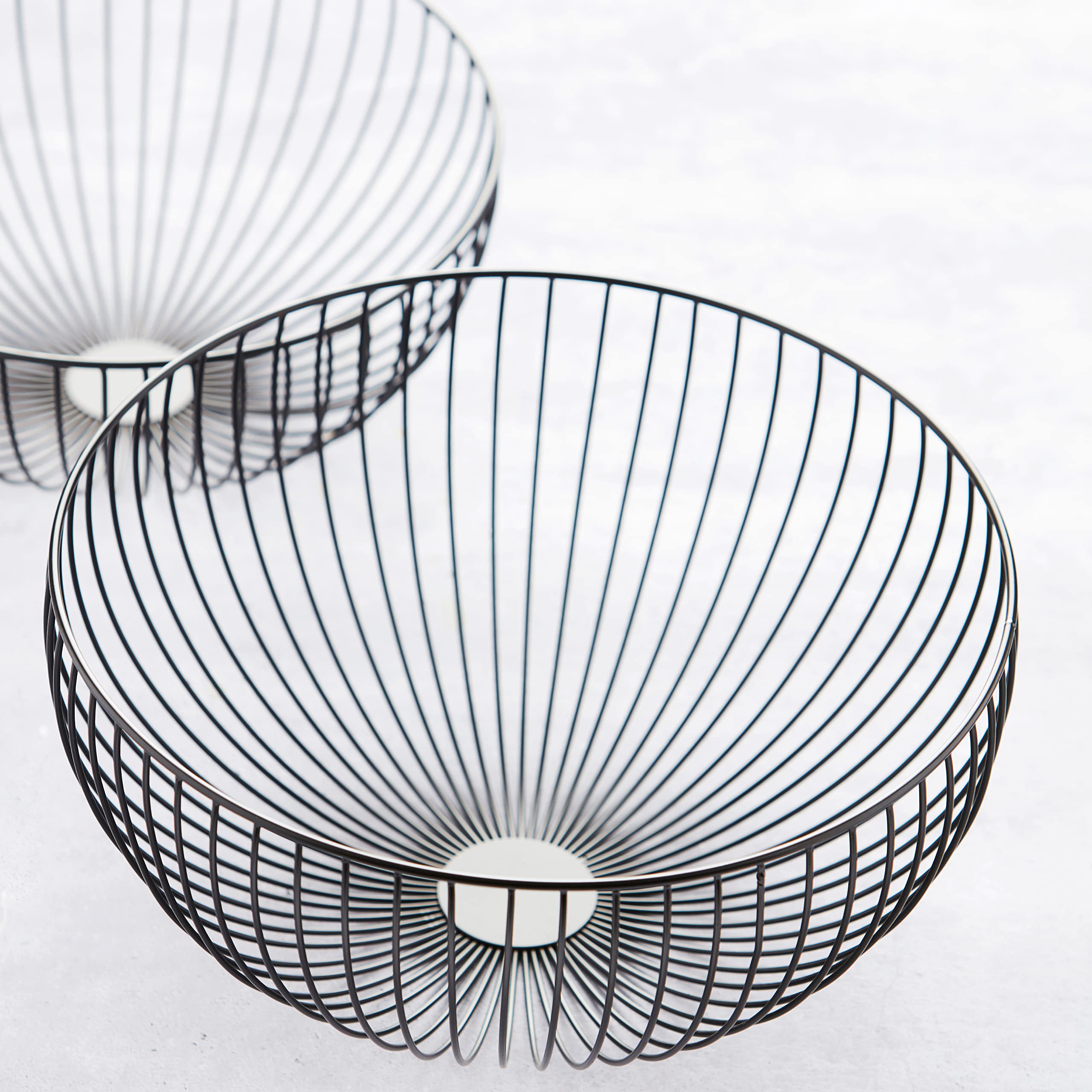 Cestino Frutta In Filo Metallico Nero | 27x13.8cm Decorativo | Per Cucina O Tavolo - Foto 8