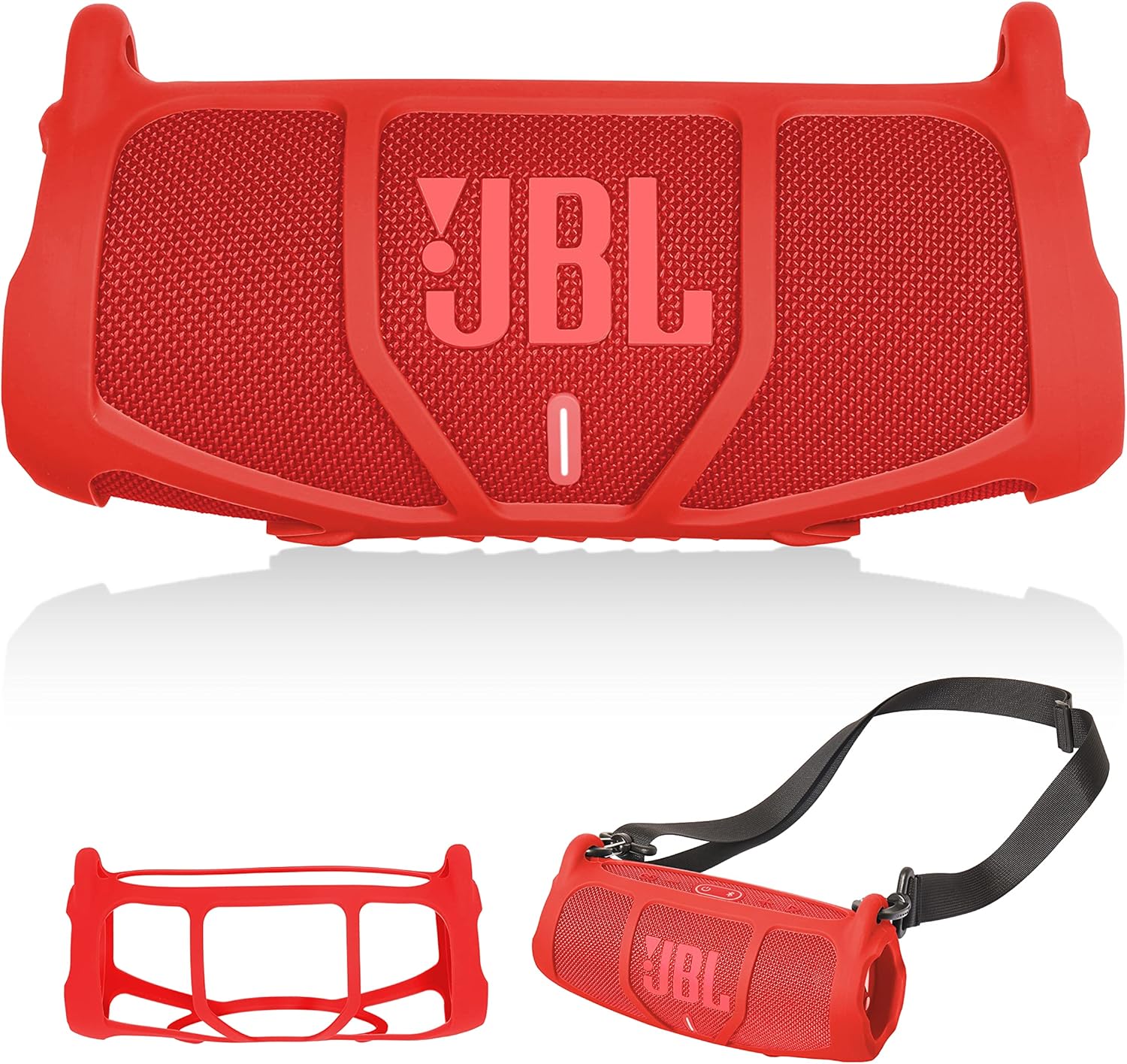 GETGEAR Silicone Cover Sleeve for JBL Charge 5 – Portable Bluetooth Speaker, Featured Design with More Protection, Best Matching in Shape and Color (Red)