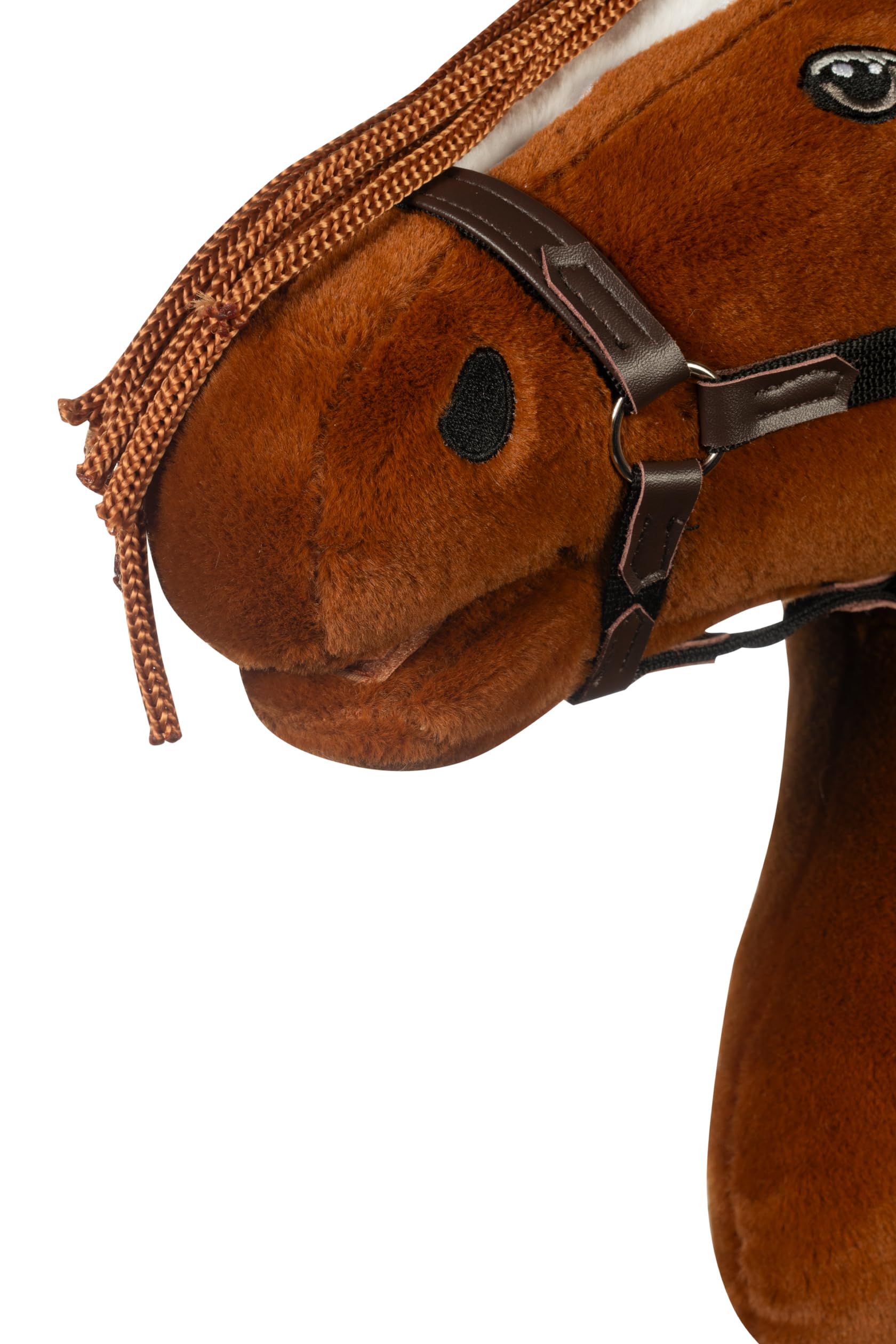 HKM - Hobby Horse Premium, Dunkelfuchs mit Halfter, Schweif & abschraubbarem Stock, Steckenpferd für Kinder, Stockpferd + Zubehör zum Hobby Horsing