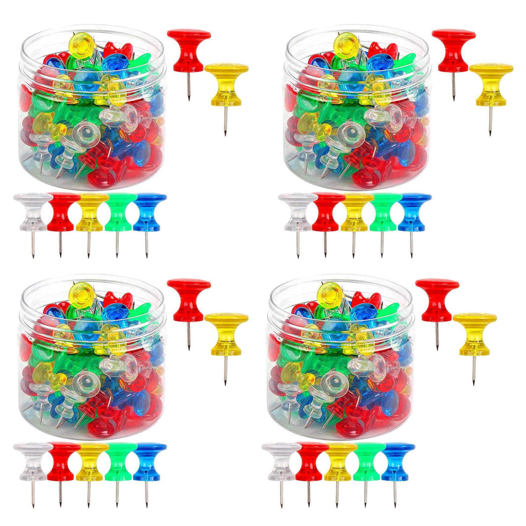 Onchdbfhuu Giant Push Pins 400-Pack Large Thumbtacks Used for Cork Board Bulletin Board with Plastic Case