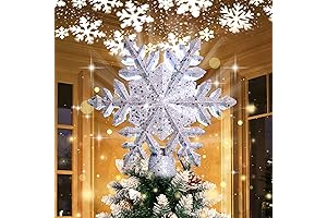 OurWarm Lighted Rotating LED Snowman Tree Topper