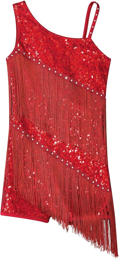 YOOJIA Femme Asymétrique Robe De Danse Latine Tango Rumba Justaucorps Gymnastique Ballet Tutu De Danse Classique Robe Patinage Body Transparent Leotard Spectacle Bleu X-Small