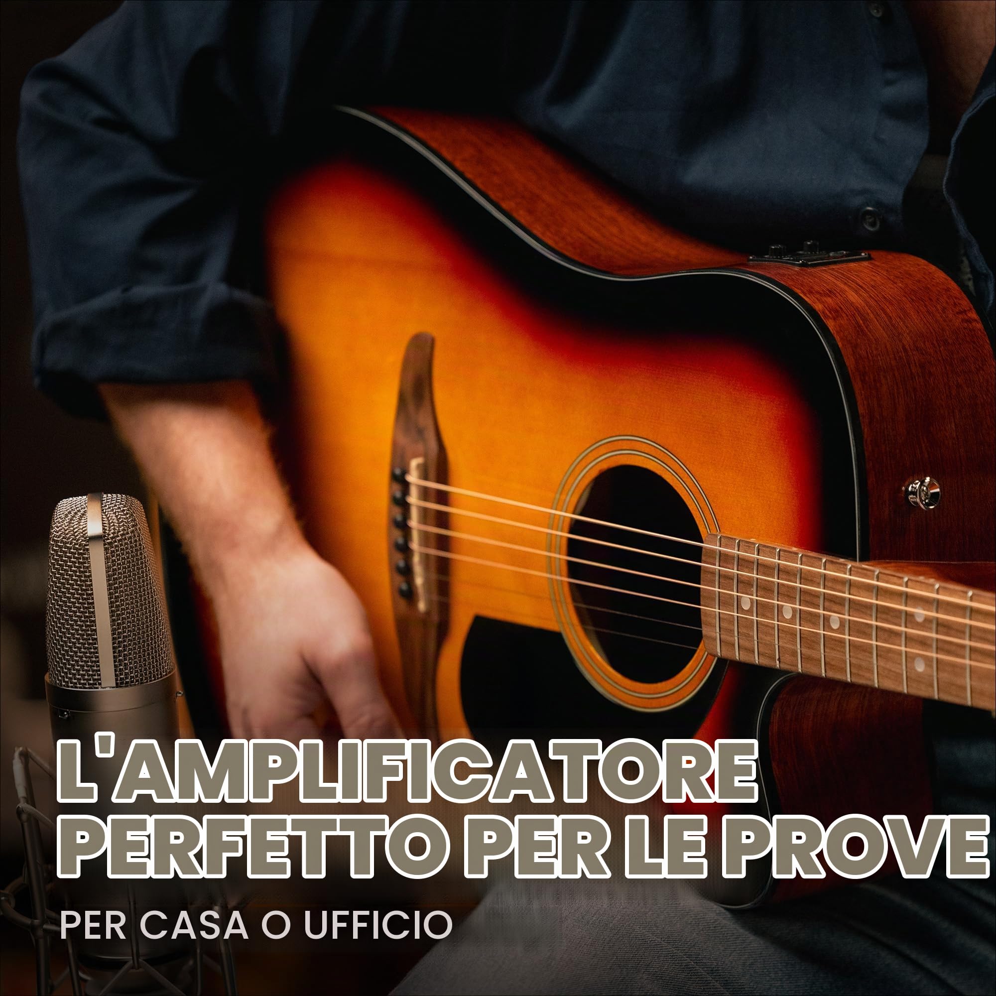 Fender Acoustasonic - Amplificatore per chitarra acustica, 40 Watt, portatile, con doppio altoparlante da 6,5", riverbero integrato, ingressi XLR/1/4", marrone/grano, con garanzia di 2 anni