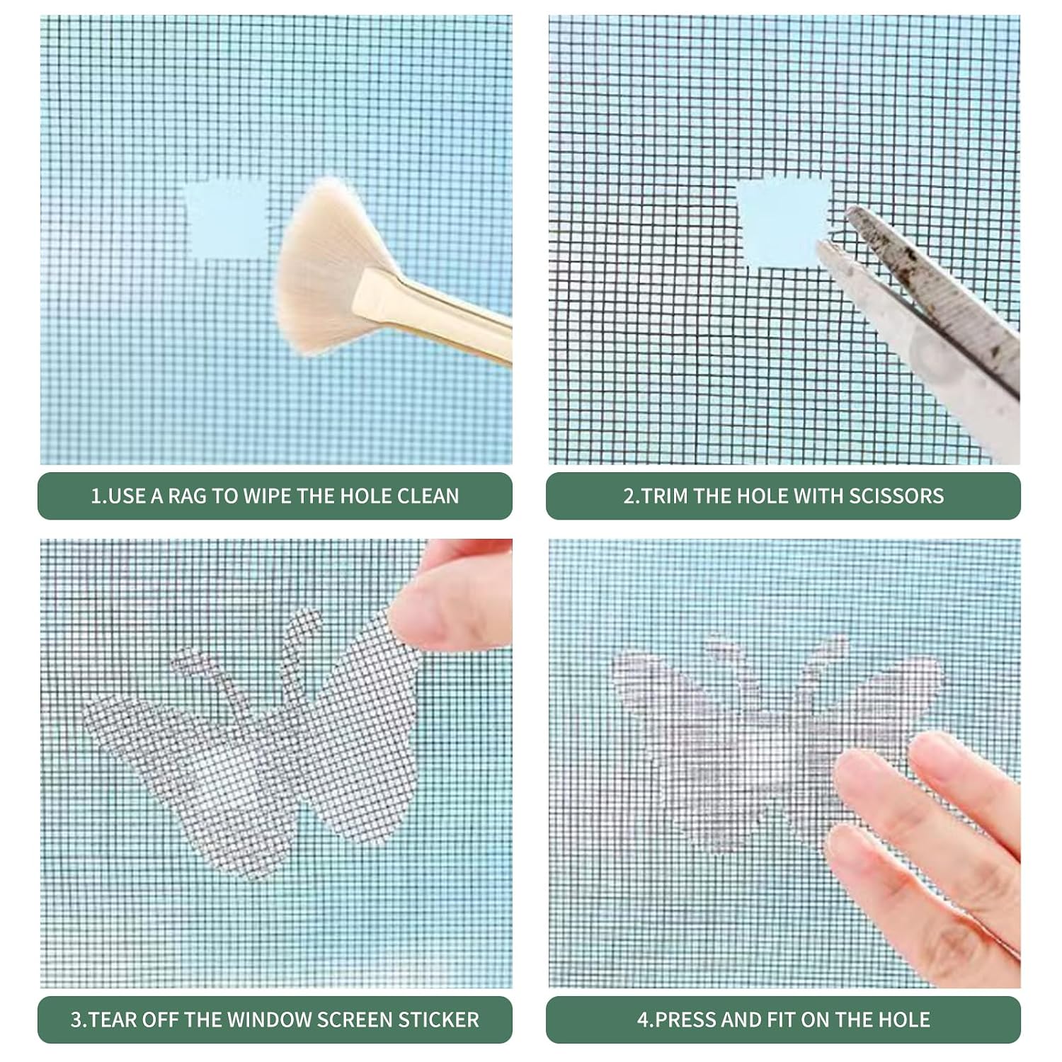 30 PCS Butterfly Window Screen Repair Patch Kit, Self-Adhesive Mesh Tape to Fix Holes and Tears on Window Screens and Screen Doors