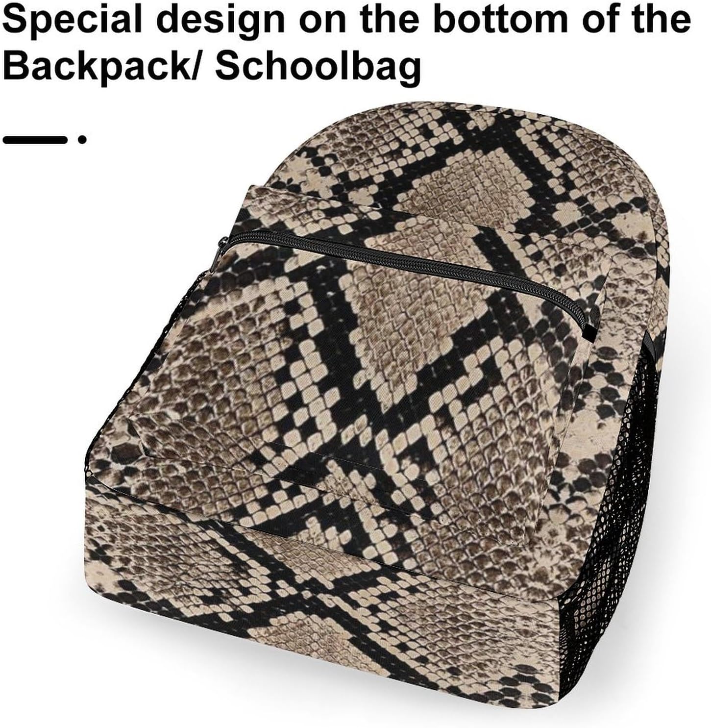 Snake Skin Pattern School Bookbag Cool Laptop Backpack College Daypack Travel Sports Bag