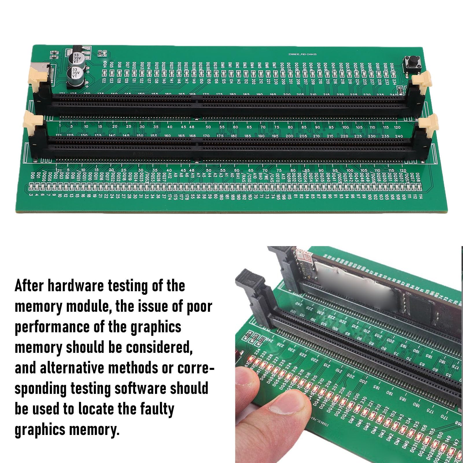 Tester pamięci Mavaol DDR3 Analizator diagnostyczny pamięci zasilacza typu C z diodą LED do rozwiązywania problemów