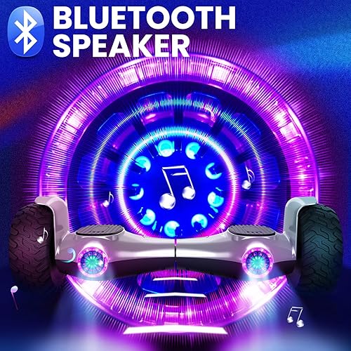 Miniatura 3 de SISIGAD Neumáticos sólidos de 8.5 pulgadas, aeropatineta todoterreno para adultos, adolescentes y niños, scooter de autoequilibrio todo terreno con