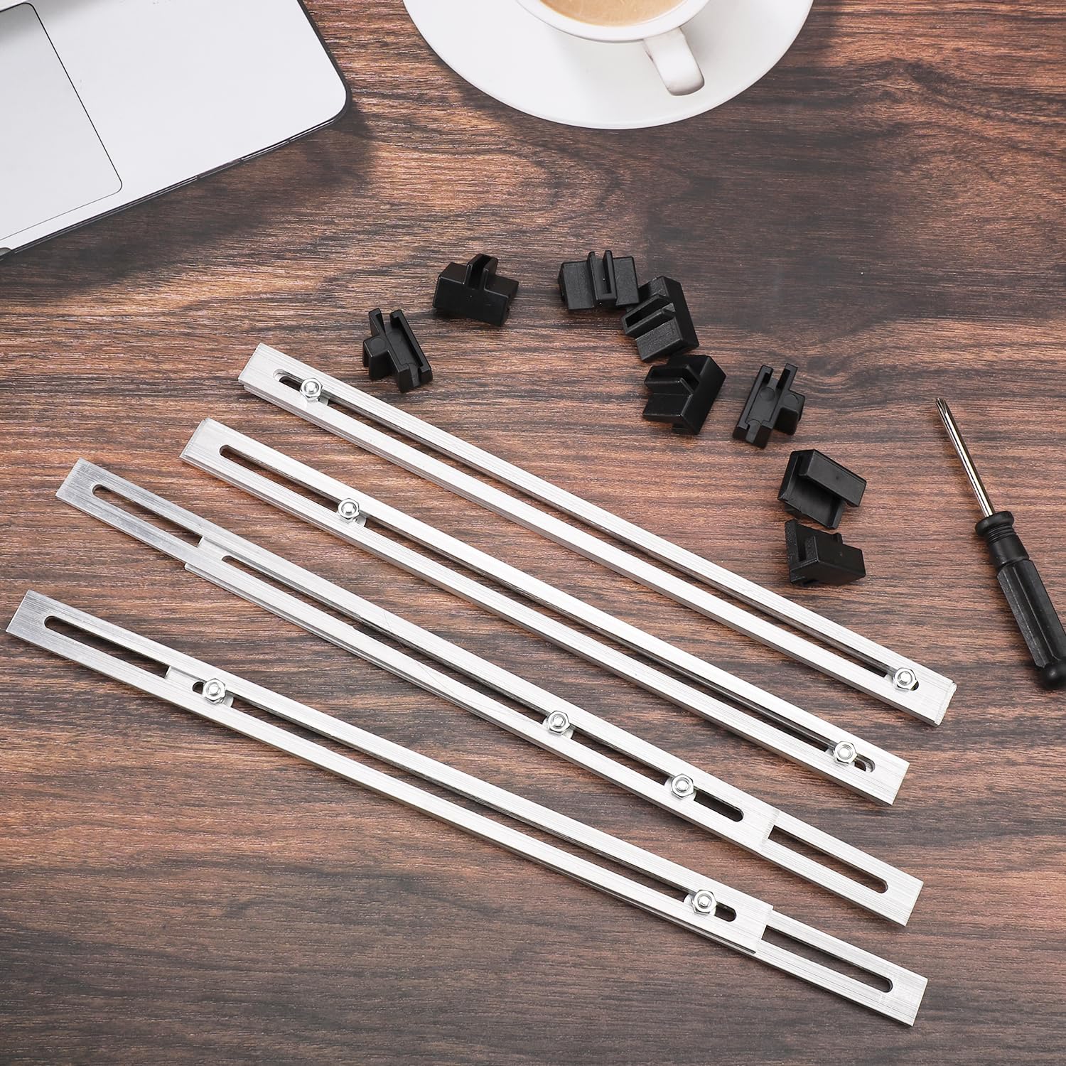 Juego de 13 rieles para archivador, 4 rieles ajustables para archivador y 8 clips de riel para colgar archivos, 1 destornillador Phillips, separadores de gabinete, barras de archivos, marco de carpeta