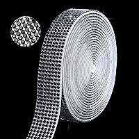 Vista 1 de Tiras de cinta de diamantes de imitación negras autoadhesivas, 3 yardas con diamantes de imitación de 0.079 pulgadas (0.079 in) para decoración