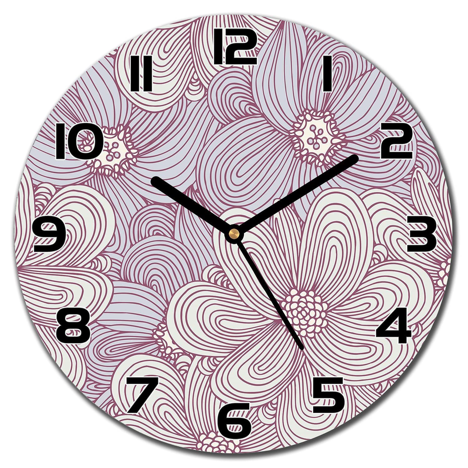 Horloge en verre design de 30 cm en verre de sécurité et aiguilles noires