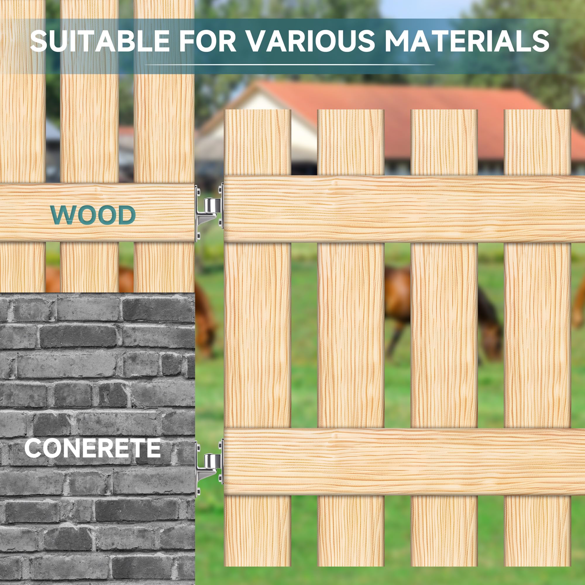 Paquete de 4 bisagras de puerta resistentes, juego de bisagras de puerta de montaje en pared con 5/8 pulgadas, capacidad de hasta 600 libras, bisagras de acero inoxidable 304 sin soldadura de una sola