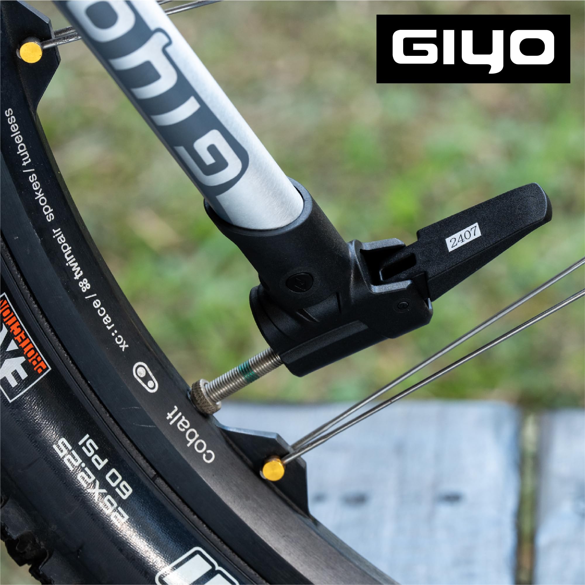 GIYO GP-44DH Mini pompa per bicicletta per pneumatici senza camera d'aria, testa doppio foro, compatibile Presta Schrader Dunlop