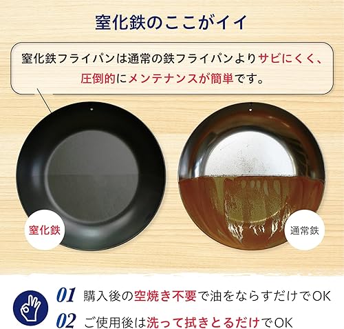 Miniatura 3 de Riverlight J1930A Kyoku Japan - Olla asiática de hierro, 0.3 galones (1.8 l), nitruro de hierro, resistente al óxido, fabricada en Japón