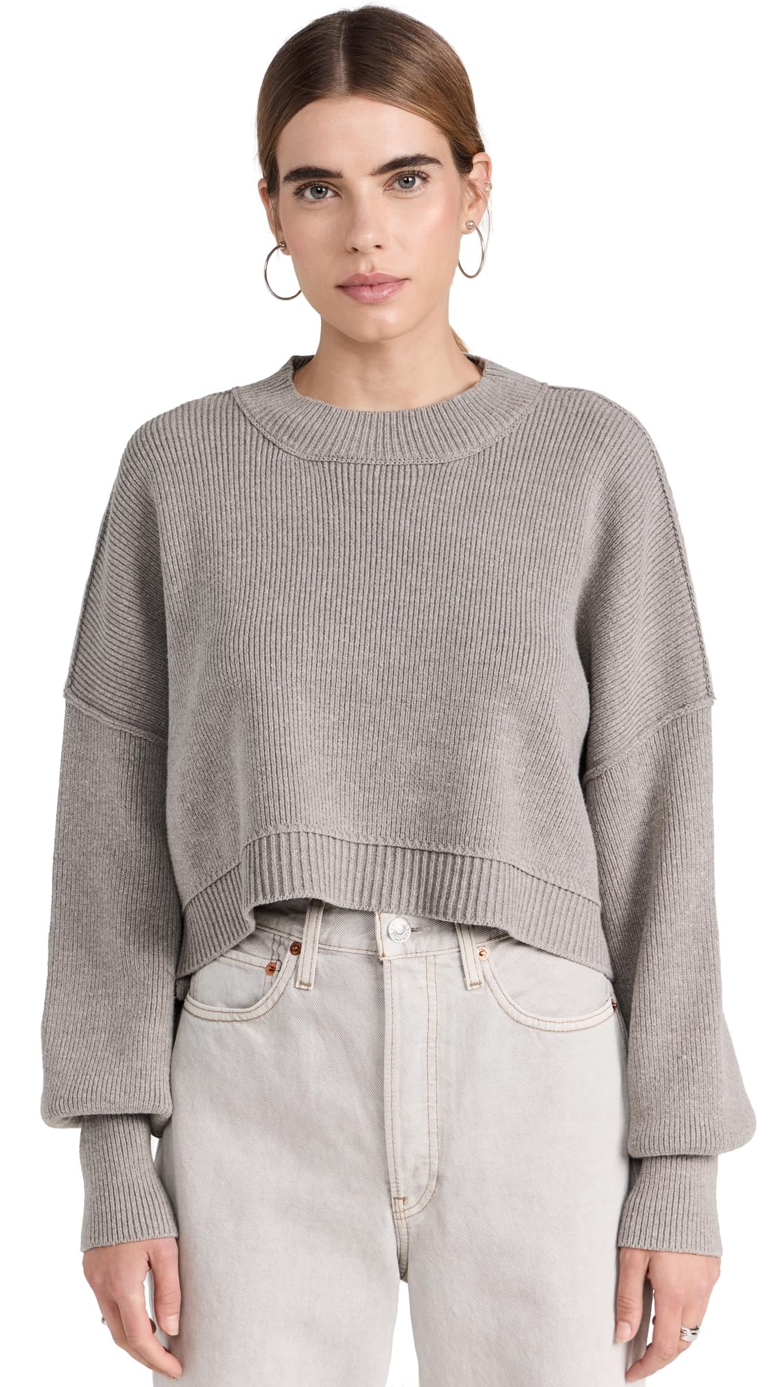 Free People Womens Easy Street Crop Pullover